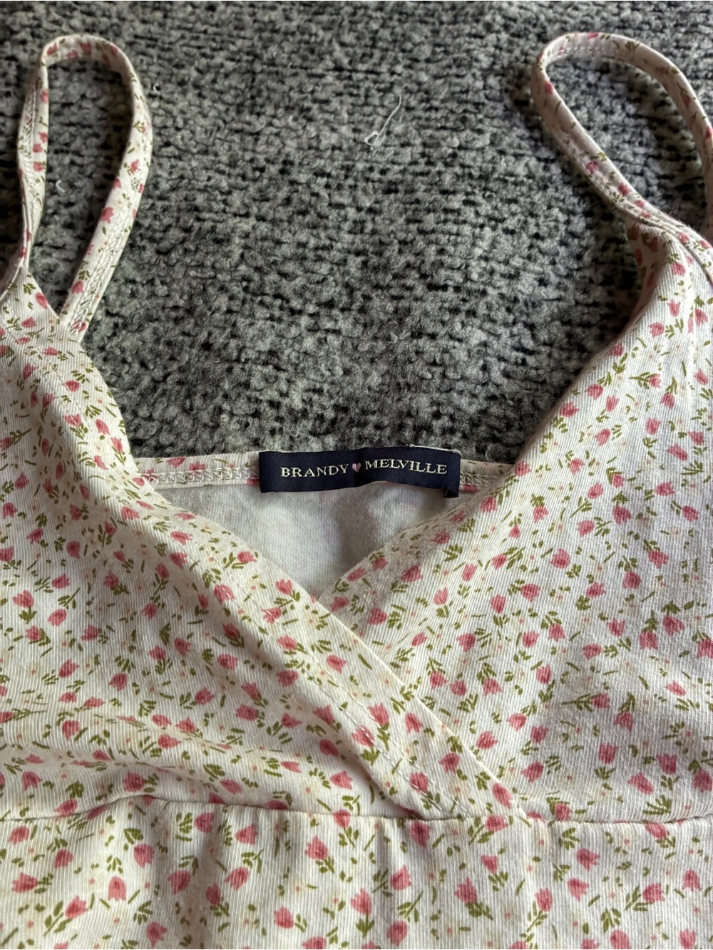 Brandy melville pink floral mini dress, one size fits most